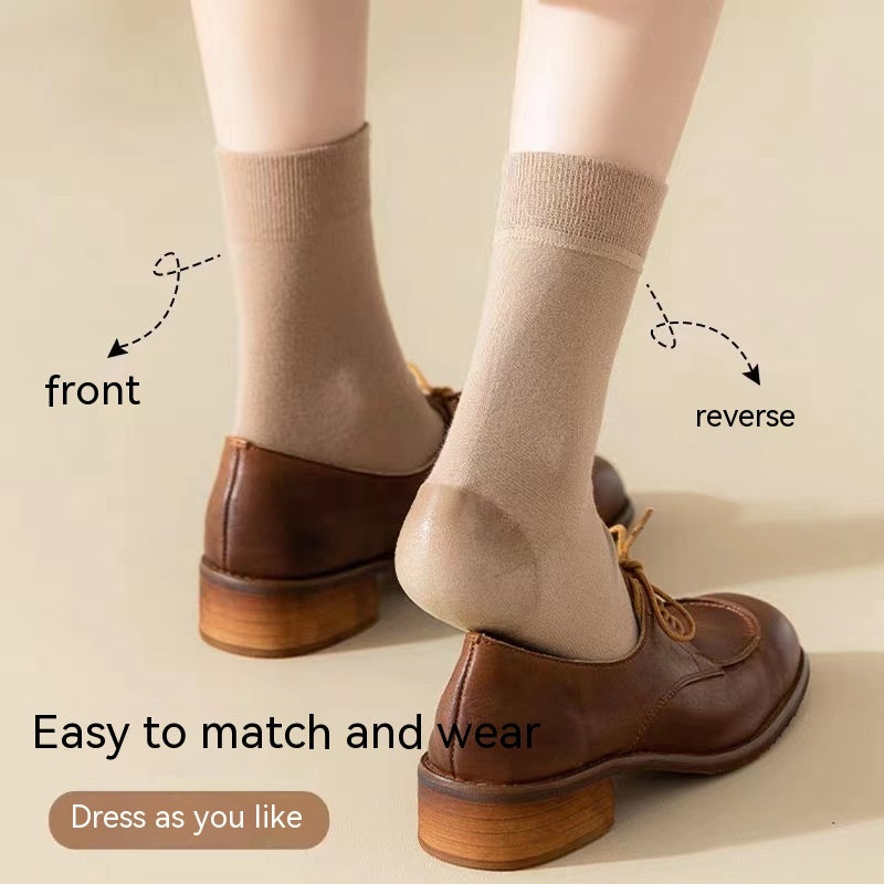Socks Women's Mid Tube Stockings Silicone Anti-heel