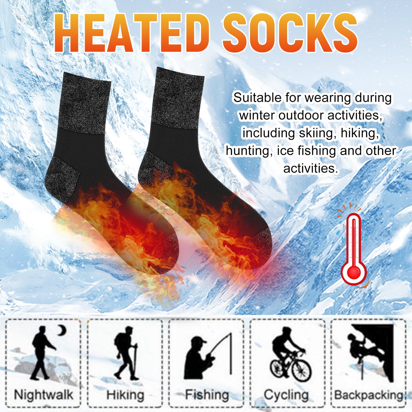 Crystal Silk Fever Socks Winter Outdoors Cycling