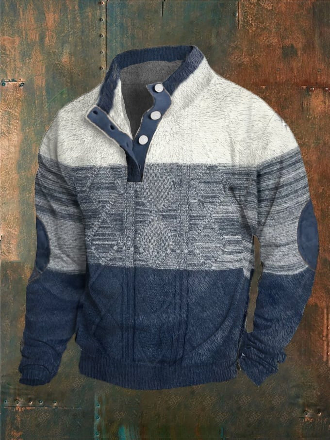 Men's Sweater Henley Shirt Digital Printing