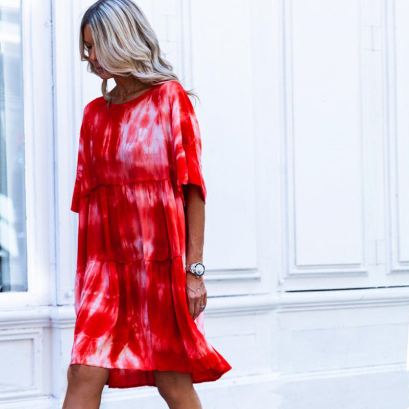 Tie-dye loose dress