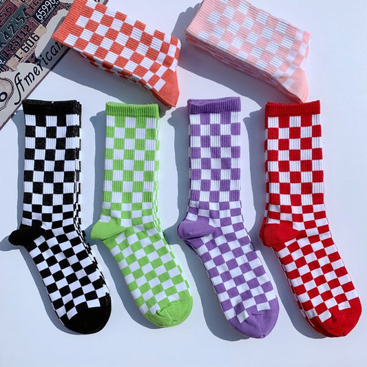 Trendy Chessboard Socks