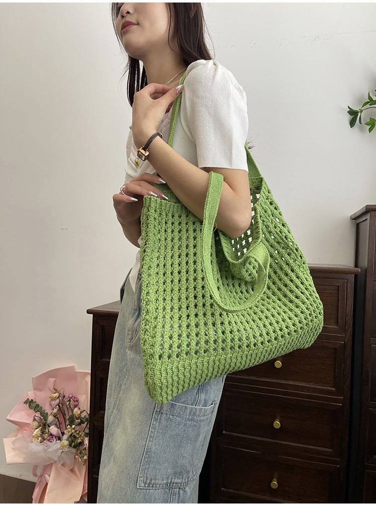 Women's Hollow Knitted Large Capacity Shoulder Bag