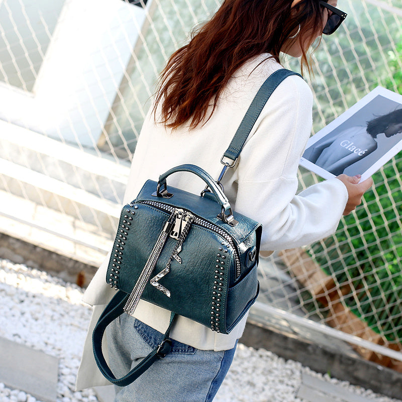 Women's Simple Leather Messenger Shoulder Bag