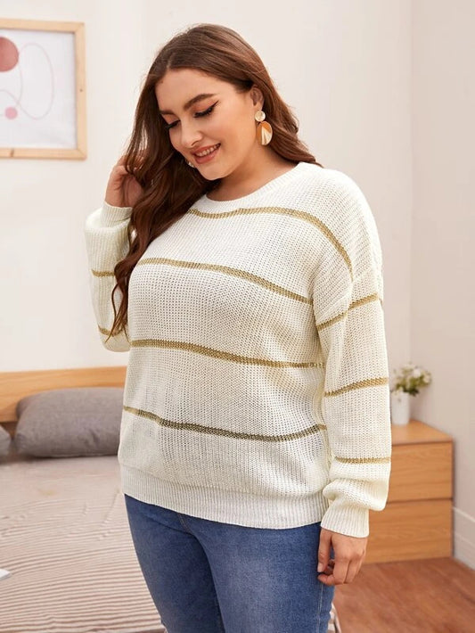 Large Size Sweater, Thin Knit Sweater For Women