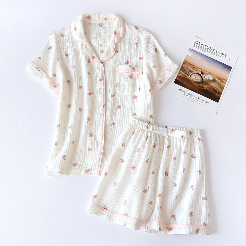 Cotton Gauze Pajamas Women's Short Sleeved Thin Loose Thin