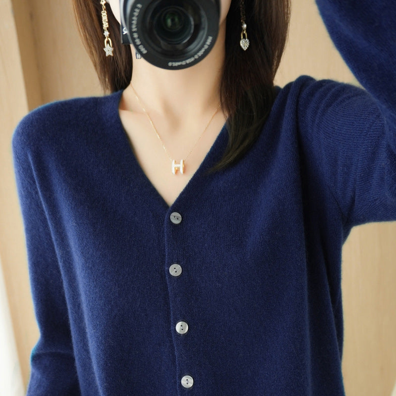 Cardigan V-neck Sweater Loose Bottoming Sweater