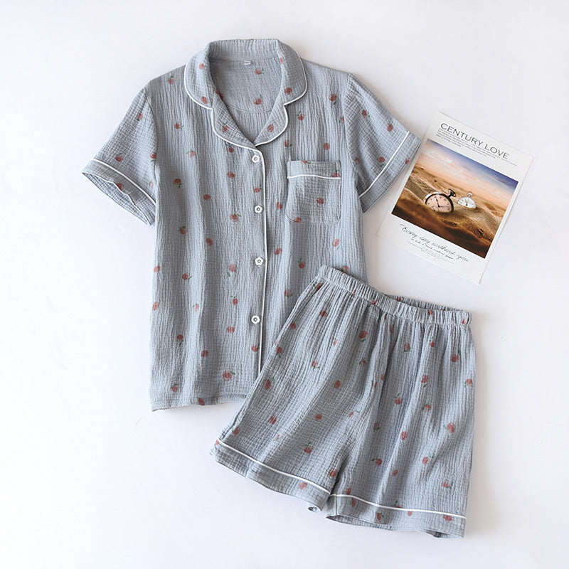 Cotton Gauze Pajamas Women's Short Sleeved Thin Loose Thin