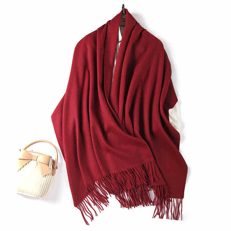 Fashionable All-matching Australian Pure Wool Solid Color Shawl