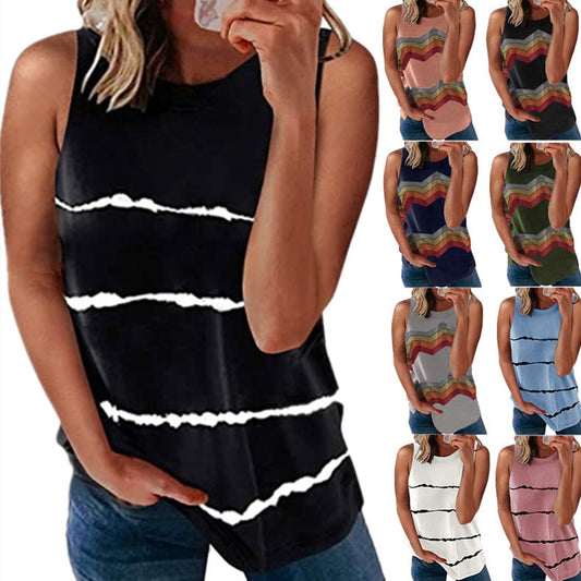 Striped Vest T-shirt Women's Top