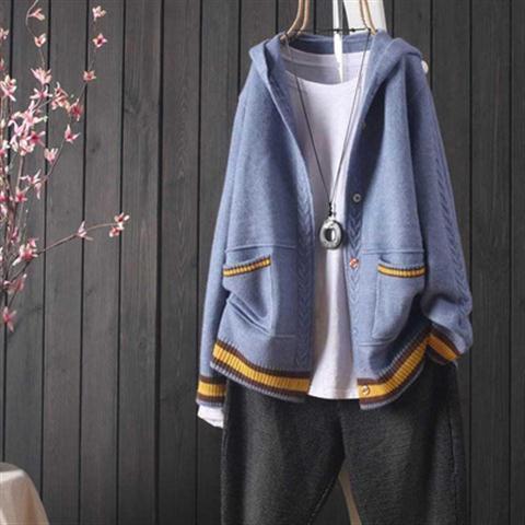 Hooded Knit Cardigan Sweater Coat For Women