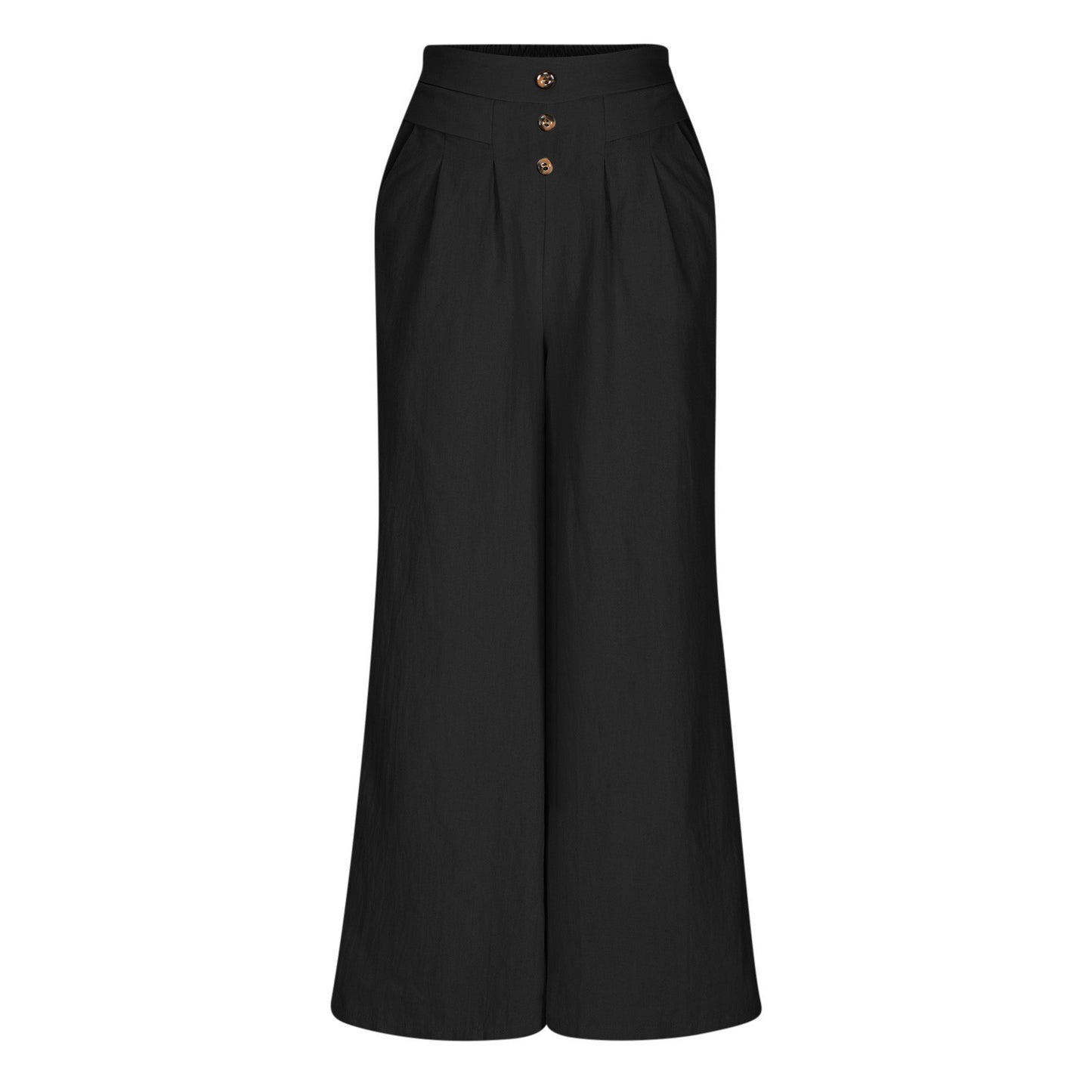 Women's Cotton And Linen Wide-leg Pants Draping Loose Half Elastic High Waist Slimming