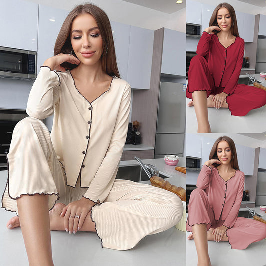 Women's Pajama Set Pit Cardigan With Long Sleeves