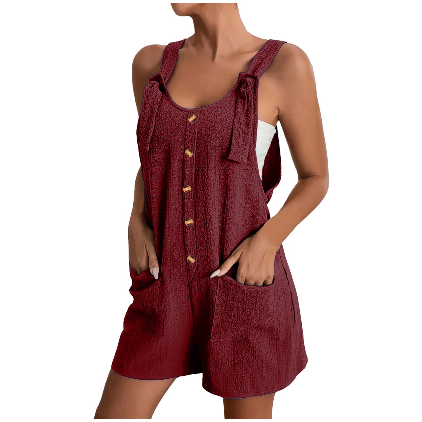 Casual Stylish Suspender Shorts Jumpsuit Pants