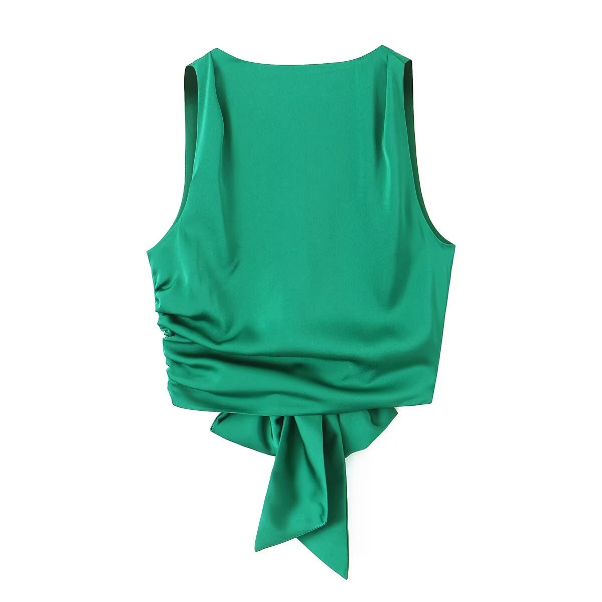 Women's Silk Satin Texture Backless Small Top