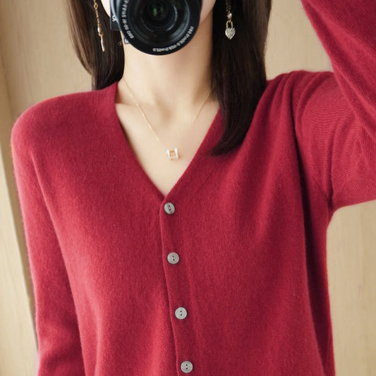 Cardigan V-neck Sweater Loose Bottoming Sweater