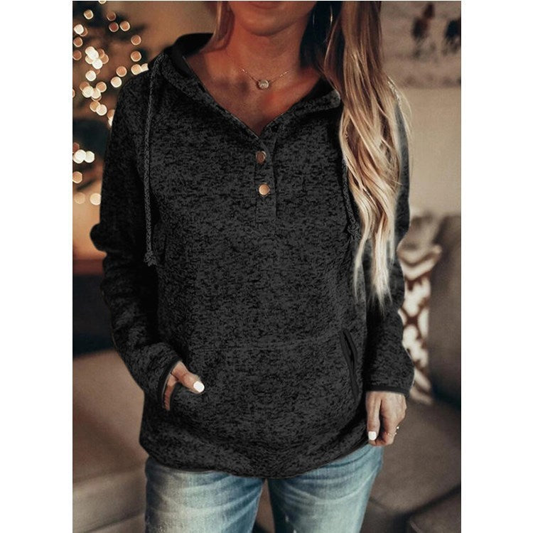 European and American casual long-sleeved loose hooded sweater