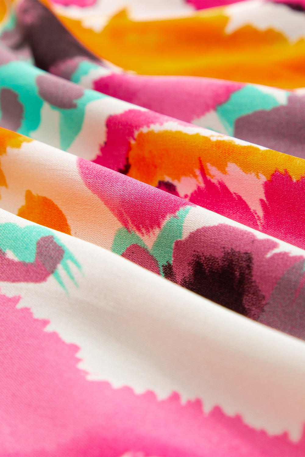 Pink Boho Tie-dye Print V Neck Maxi Dress