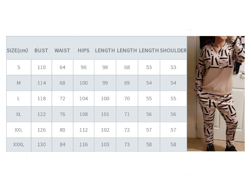 Women's Printed Long Sleeve Street Slim Fit Fashion Casual Suit