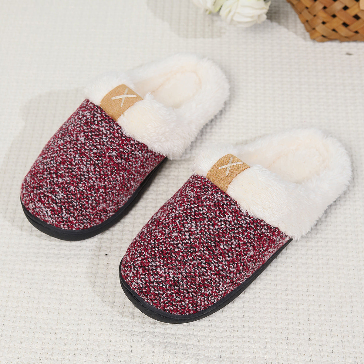 Fluffy Slippers Home Indoor Warm Thick-soled Cotton Slippers