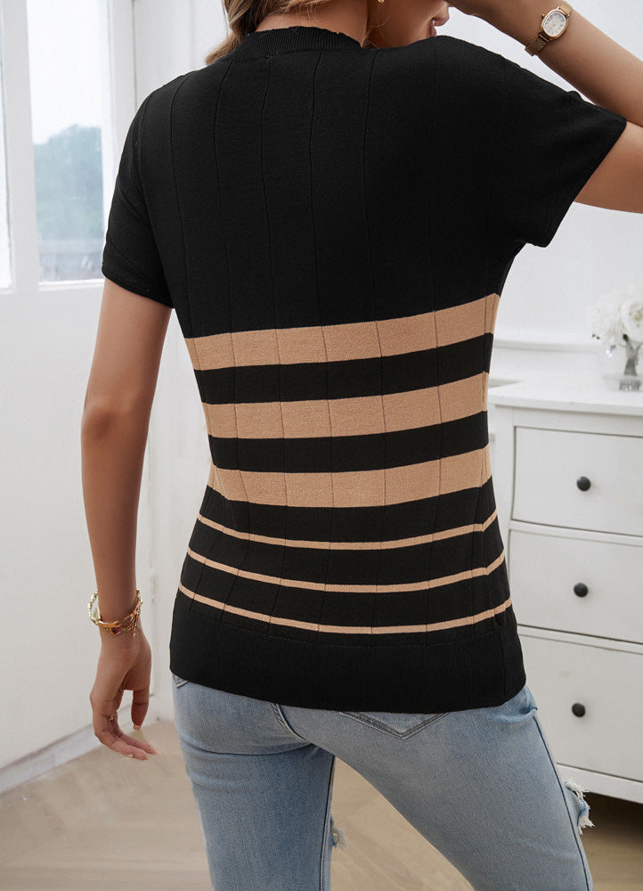 Elegant Slim Striped Sweater For Women