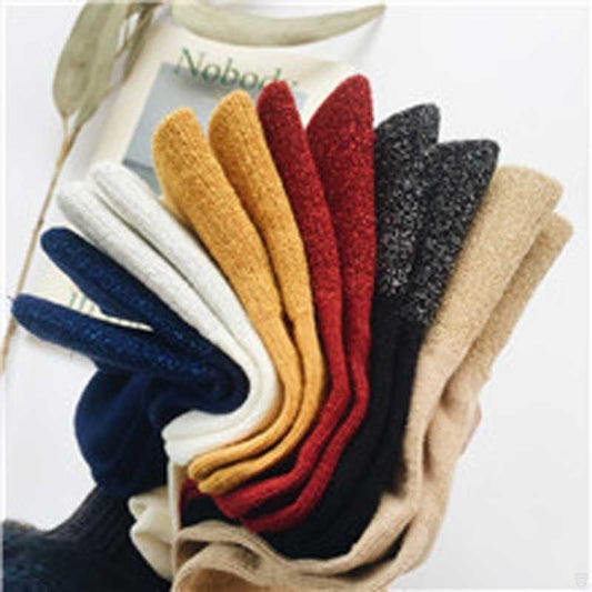 Winter fashion warm solid color flash socks