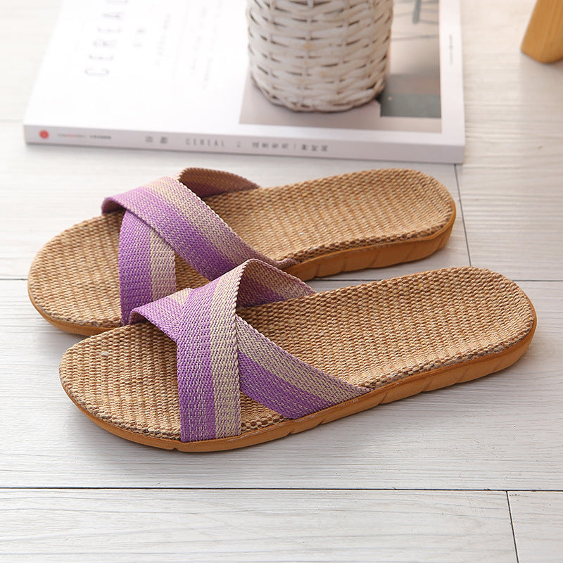 Four Seasons Home Sweat-absorbent Linen Slippers For Women