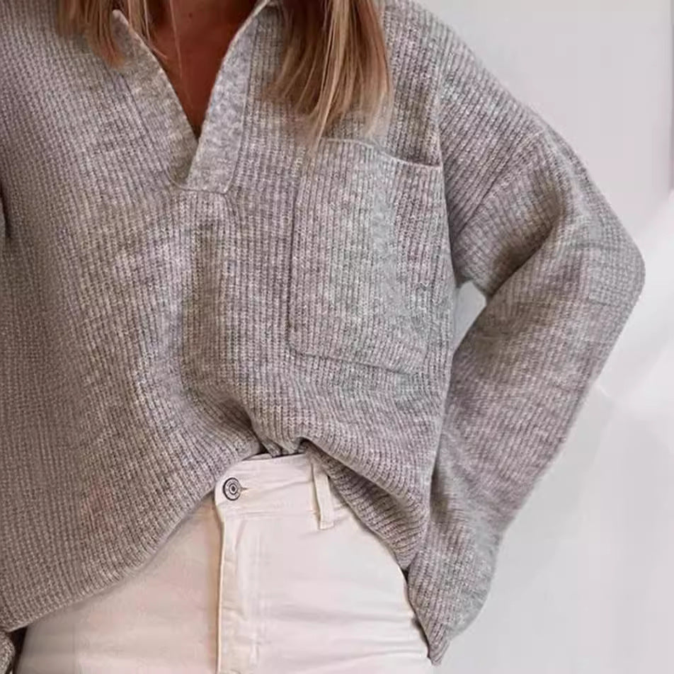 Leisure Loose Solid Color Sweater