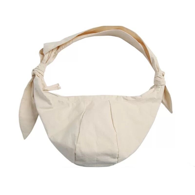 Canvas Shoulder Strap Tied Skew Span Bag