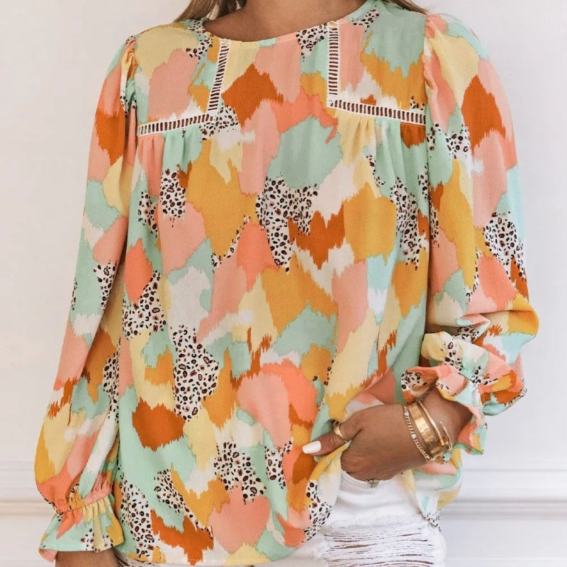 Abstract Printing Long Sleeve Shirt QS059