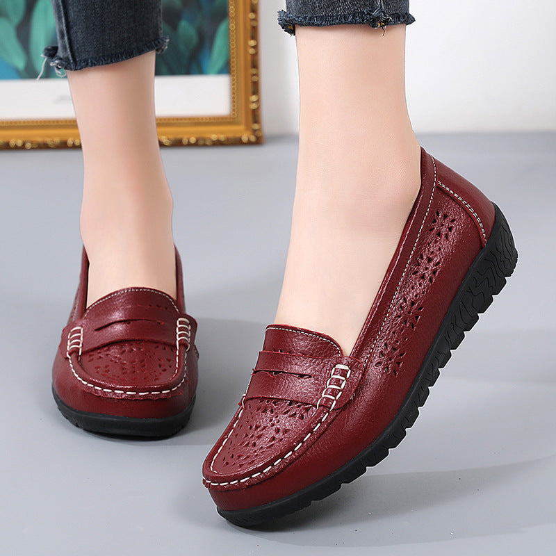 Shoes Casual Hollow Women's Shoes Gommino Mom Shoes Tendon Bottom Source Manufacturer