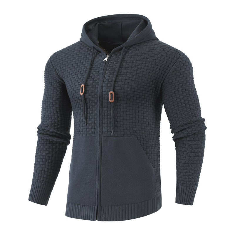 Four Seasons Knitting Zipper Hoodies Leather Printing 3D Outdoor Sports Hoodies with Pockets