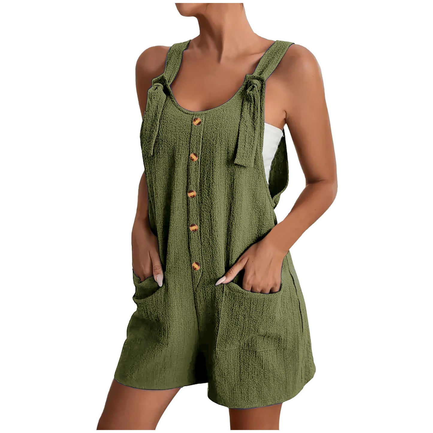 Casual Stylish Suspender Shorts Jumpsuit Pants