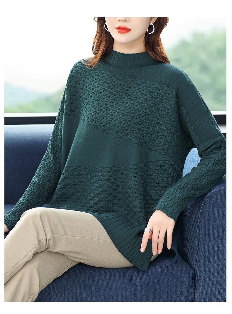 Loose And Idle Women's Plus Size Slimming Belly-covering Sweater