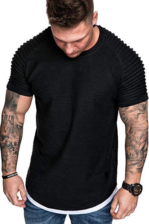 Men's Casual Fashion Solid Color Short-sleeved T-shirt