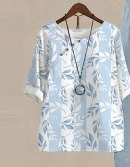 Women's Slub Linen Casual And Comfortable Women's Loose Short Sleeve Suit