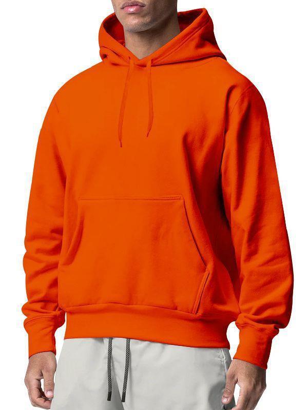 European And American Men's Sports Solid Color Fleece Sweater Hoodie