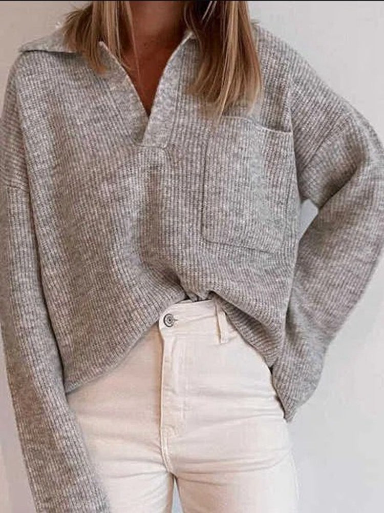 Leisure Loose Solid Color Sweater