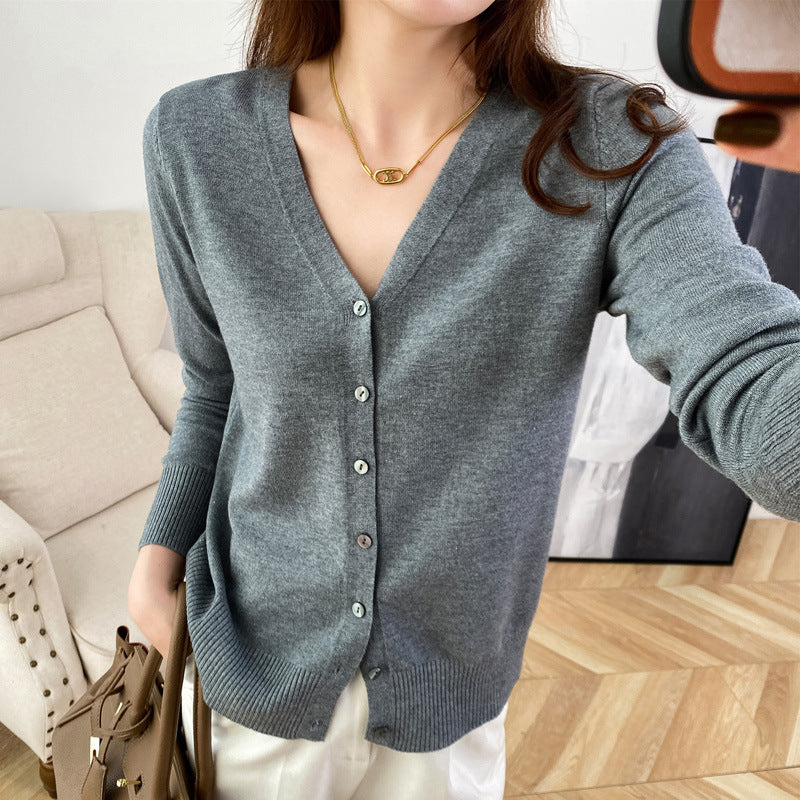 Cardigan V-neck Sweater Loose Bottoming Sweater