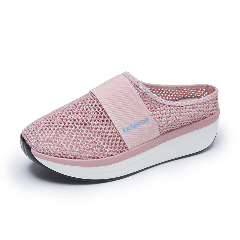 Slip-on Plus Size Platform Mesh Surface Breathable Shoes Ladies