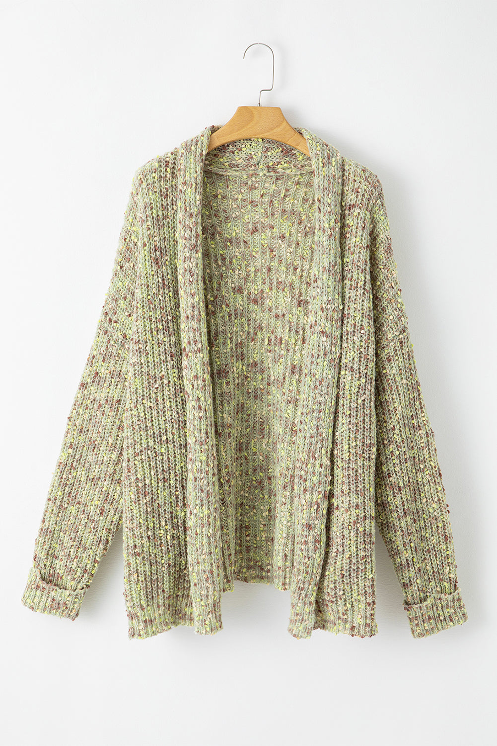 Sage Green Open Front Knit Plus Size Cozy Cardigan