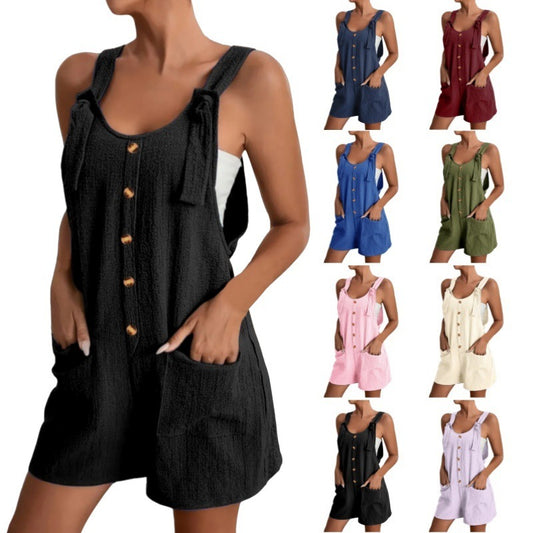 Casual Stylish Suspender Shorts Jumpsuit Pants