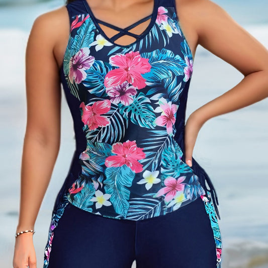 Split Swimsuit Bikini Plus Size Printed Split Swimsuit