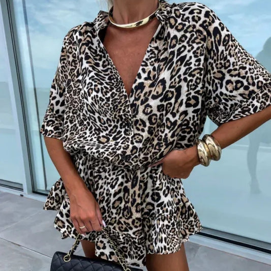 Women's Leopard Print Fashionable Jumpsuit