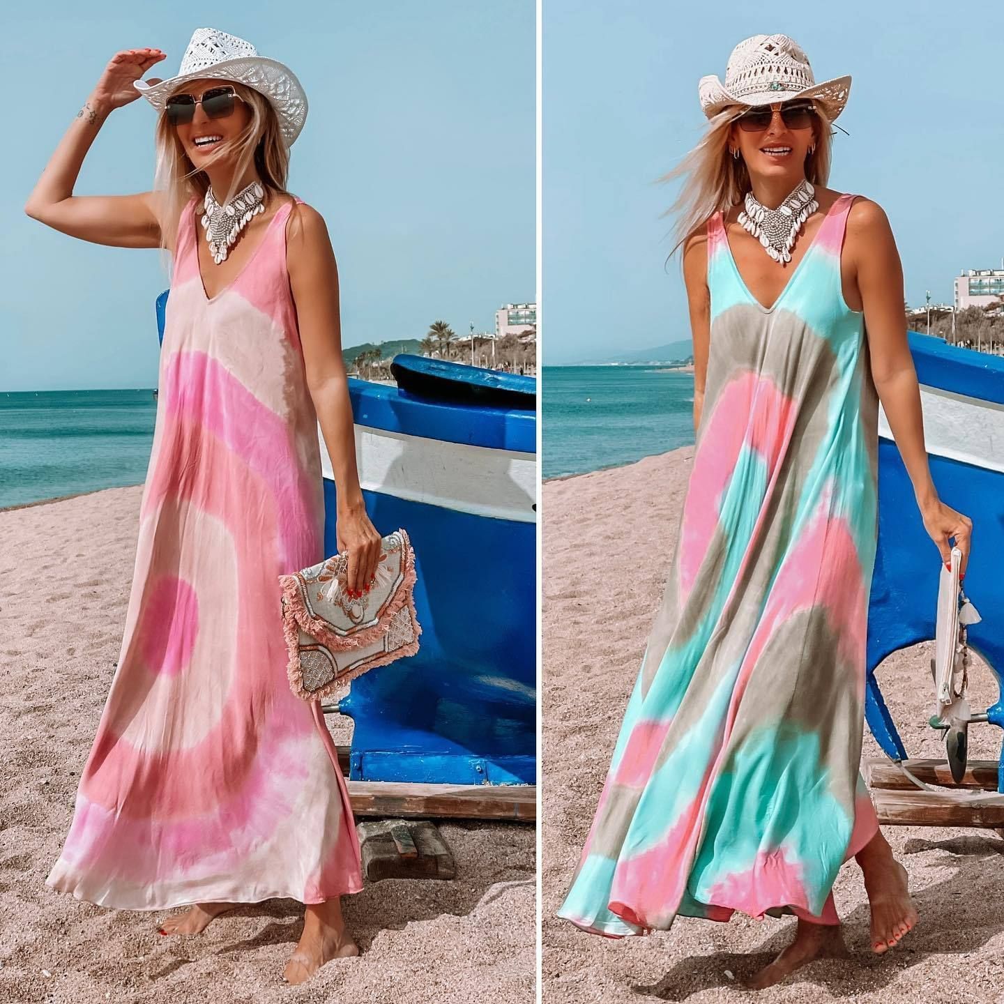 Women's Printed Loose Beach Sleeveless Dress