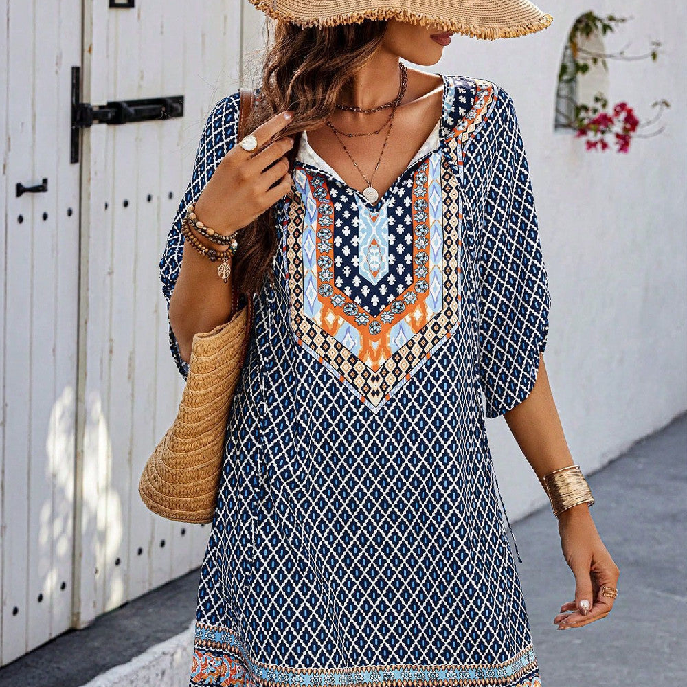 Women's Fashion Casual Printing Sling Dress