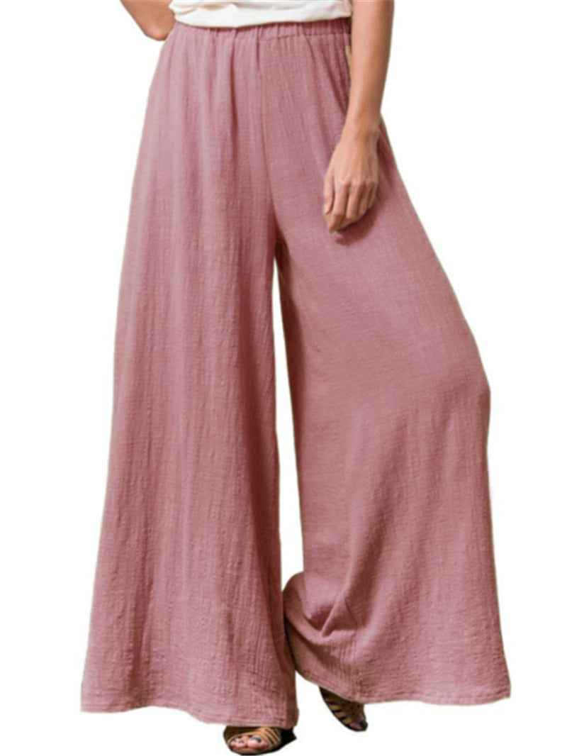 Cotton And Linen Loose Wide Leg Pants Plus Size Casual Pants Women