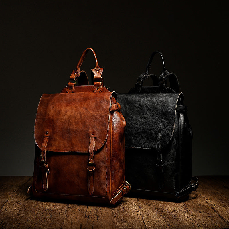 Fashion Leather Casual Business Men's Backpack