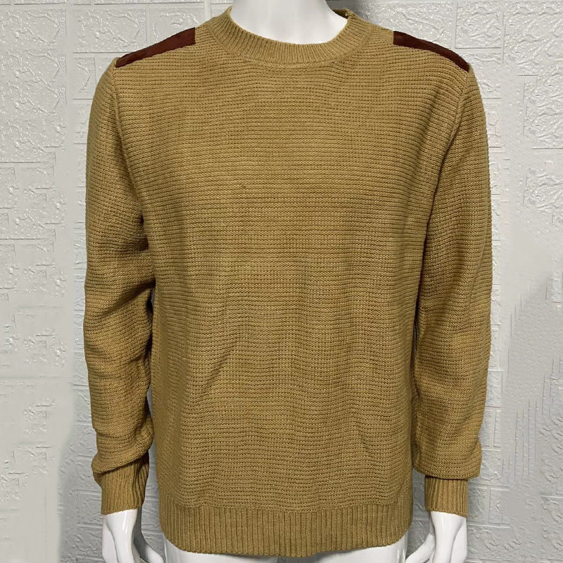 Men's Knitwear Round Neck Long Sleeve Stitching