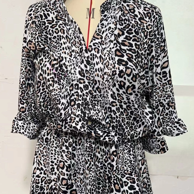 Women's Leopard Print Fashionable Jumpsuit
