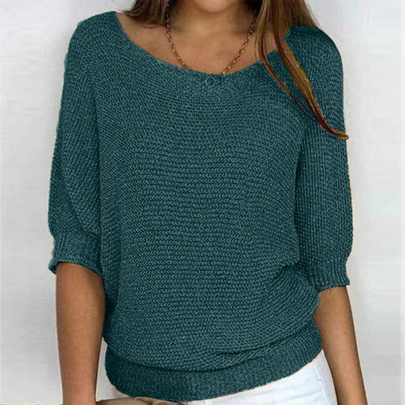 European And American Solid Color Knitwear For Women